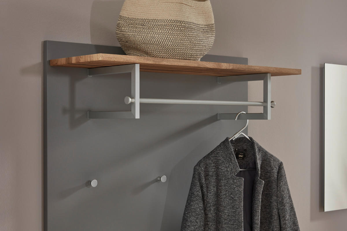 GARDEROBE 5-teilig  in 260/192/36 cm  - Eichefarben/Grau, Design, Holz/Holzwerkstoff (260/192/36cm) - Dieter Knoll