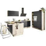 ECKKÜCHE XO 21  in Graphitfarben, Tannenholzfarben  - Tannenholzfarben/Schwarz, Design, Holzwerkstoff/Metall (121,6/280/150cm) - Xora