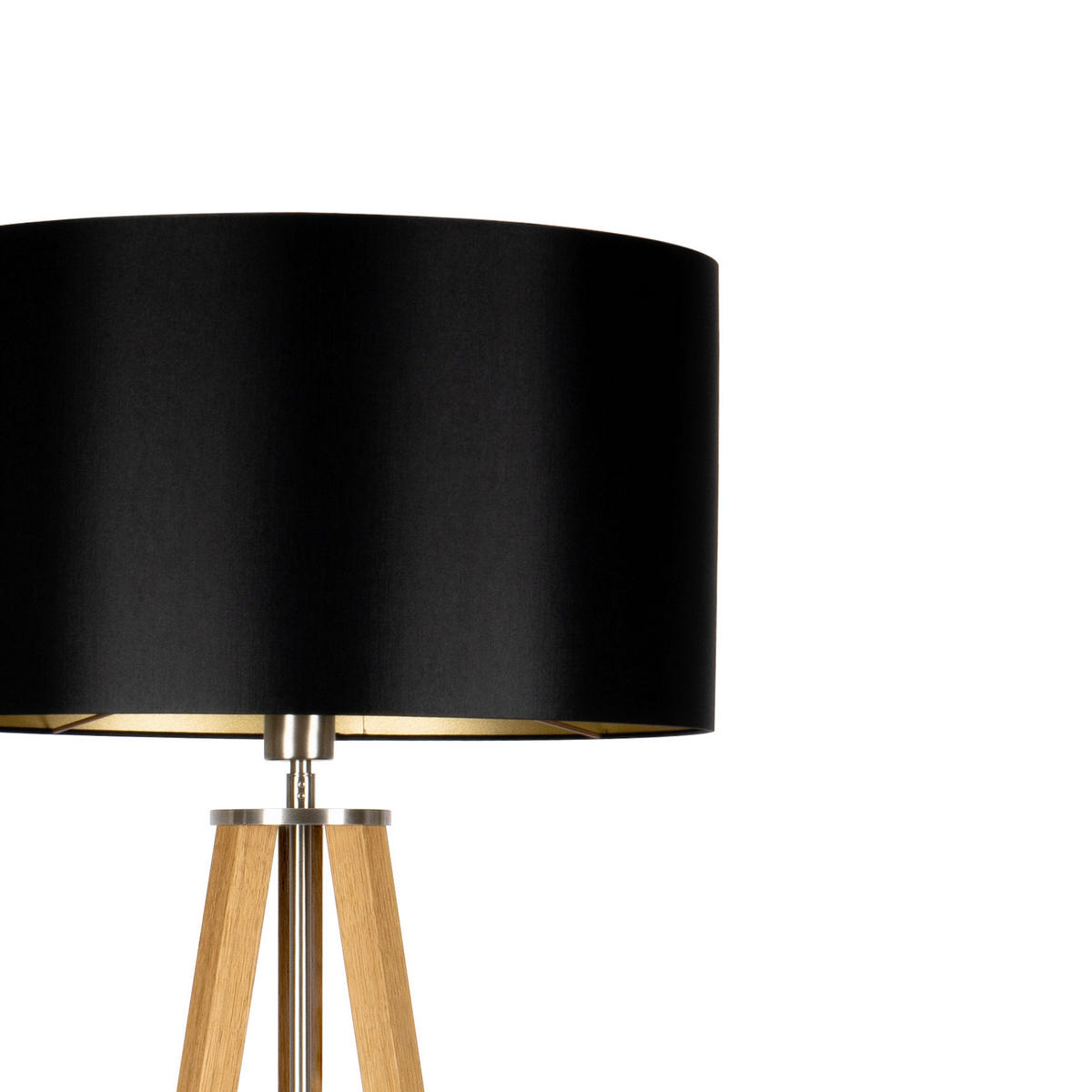 STEHLEUCHTE Skandinavisch 50/150/50 cm  - Eichefarben/Goldfarben, MODERN, Naturmaterialien/Holz (50/150/50cm)