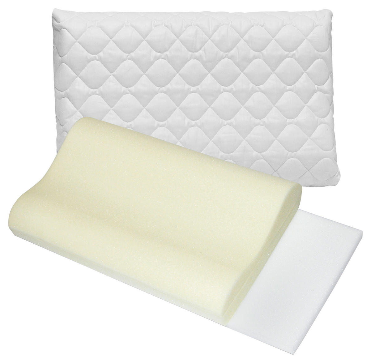 ANATOMSKI VZGLAVNIK Visco 40/60 cm  - bela, Konvencionalno, tekstil (40/60cm) - Sleeptex