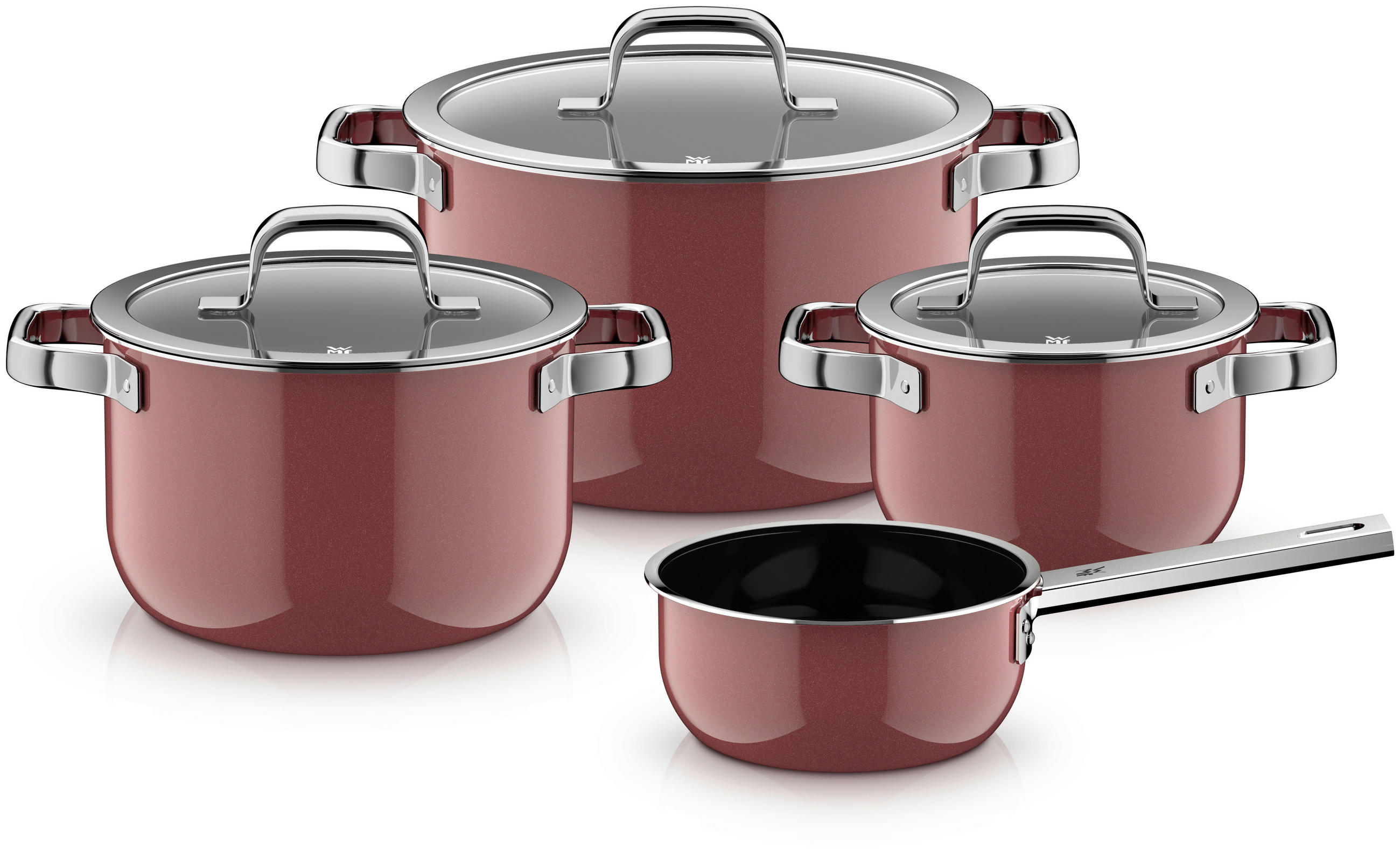 KOCHTOPFSET Fusiontec Mineral 4-teilig  - Rosa, Basics, Metall (60/30/33cm) - WMF