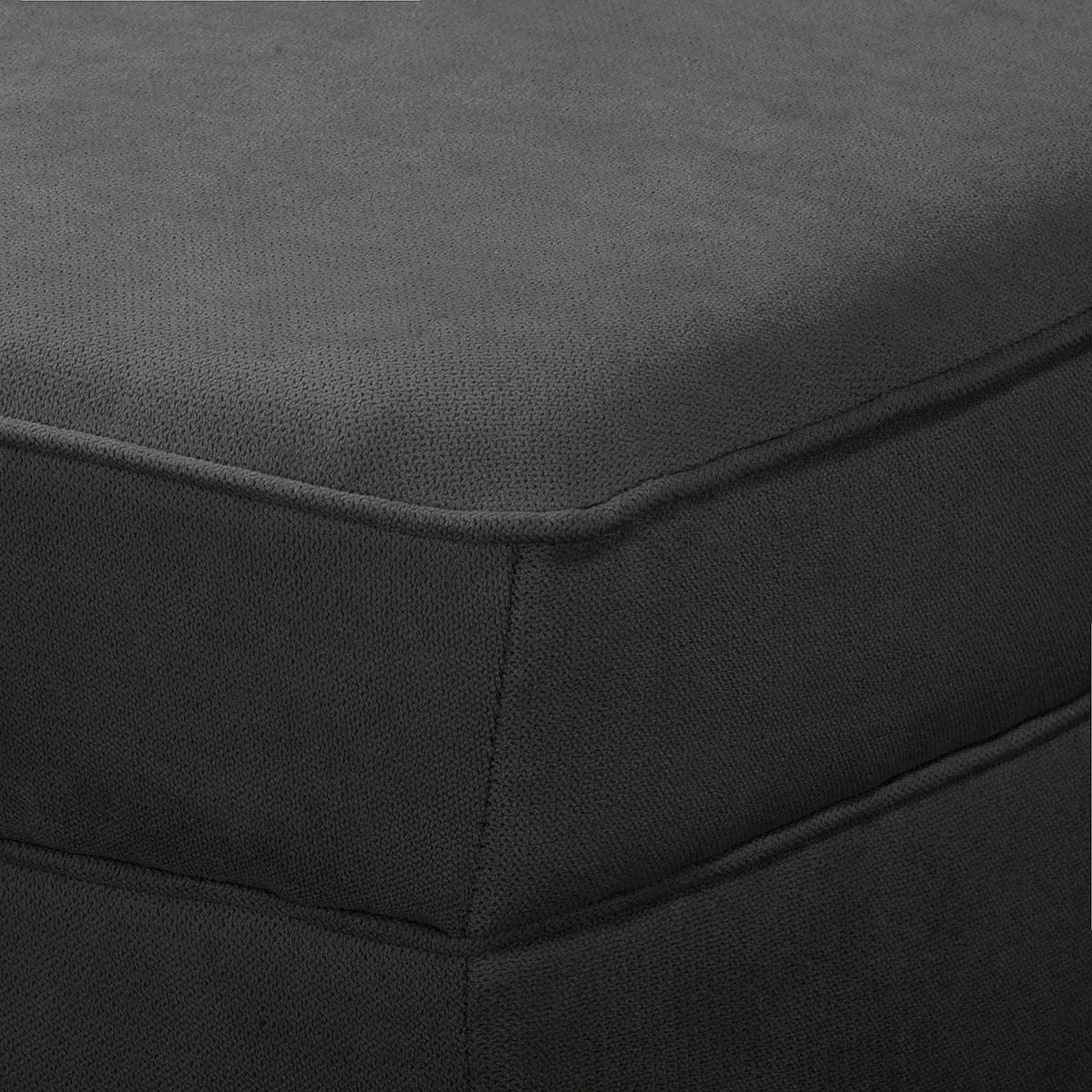 RÉCAMIERE Pako in Mikrofaser Dunkelgrau  - Dunkelgrau/Braun, Design, Holz/Textil (185/93/75cm) - Livetastic