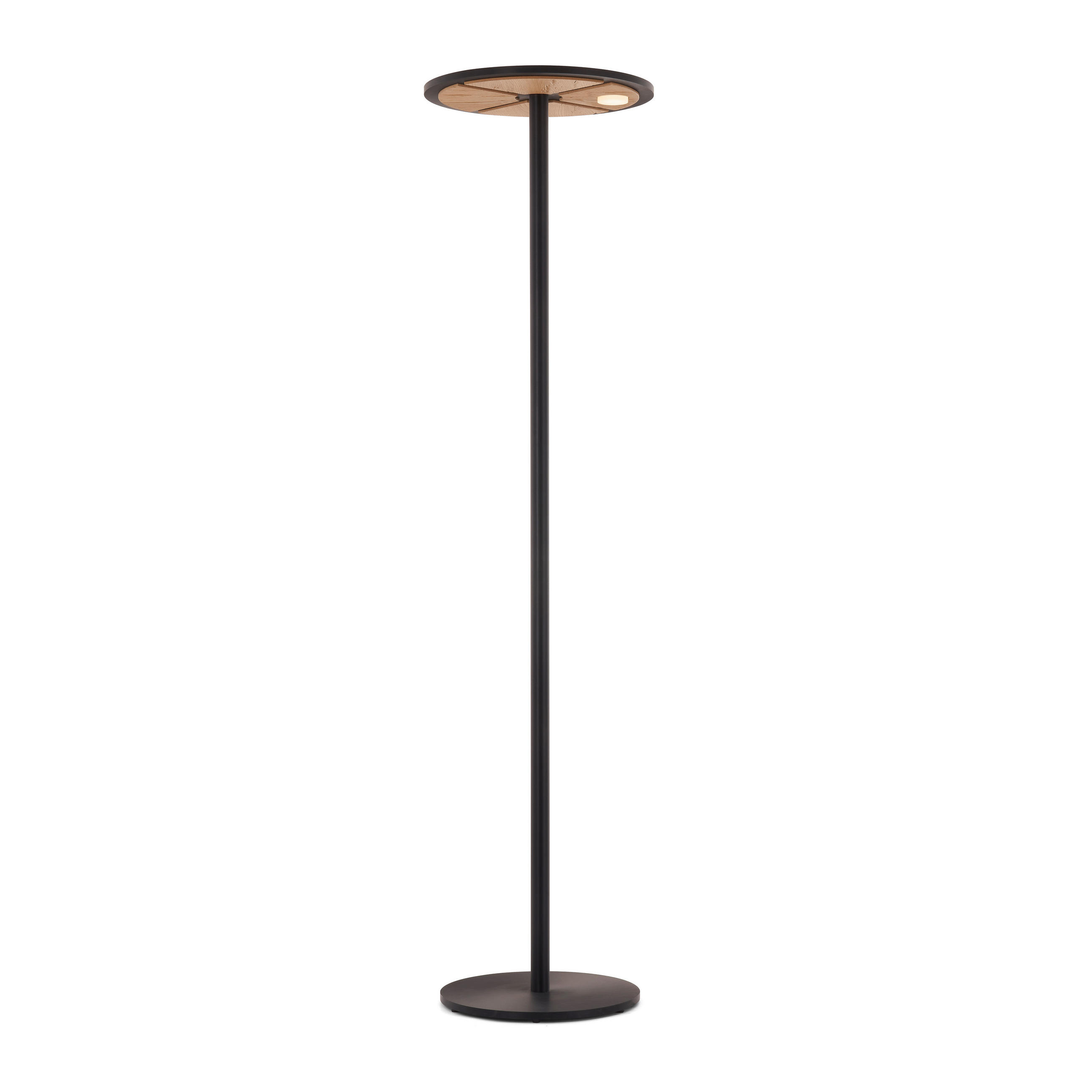 LED-STEHLEUCHTE Rota 50/190 cm  - Eichefarben/Schwarz, Natur, Holz/Metall (50/190cm) - Grossmann