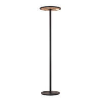 LED-STEHLEUCHTE Rota 50/190 cm  - Eichefarben/Schwarz, Natur, Holz/Metall (50/190cm) - Grossmann