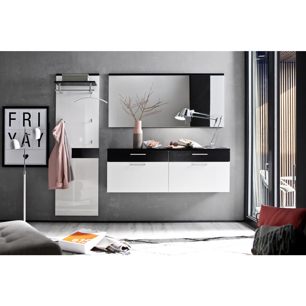 Thumbnail - Moderano Garderobenpaneel, Weiß, Eiche, Holz, Holzwerkstoff, Eiche, furniert, 60x199x32 cm, Garderobe, Garderobenpaneele...