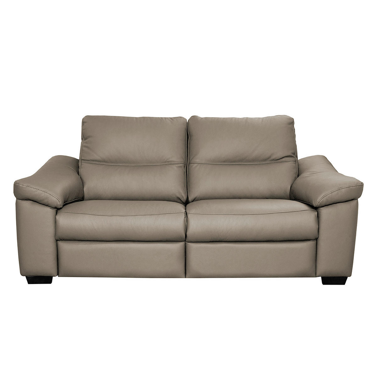 2-SITZER-SOFA  in Echtleder Grau   - Schwarz/Grau, Design, Leder/Holz (174/97/97cm) - Livetastic