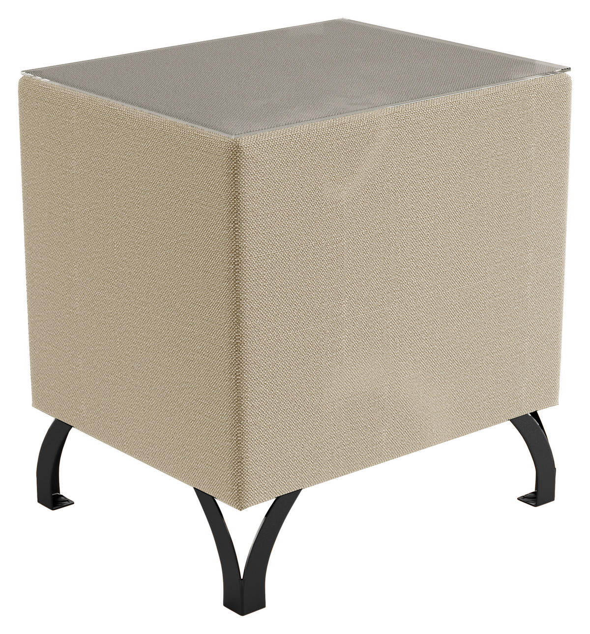 NACHTKÄSTCHEN 45/55/45 cm  in Beige  - Beige/Schwarz, Design, Glas/Textil (45/55/45cm) - Esposa