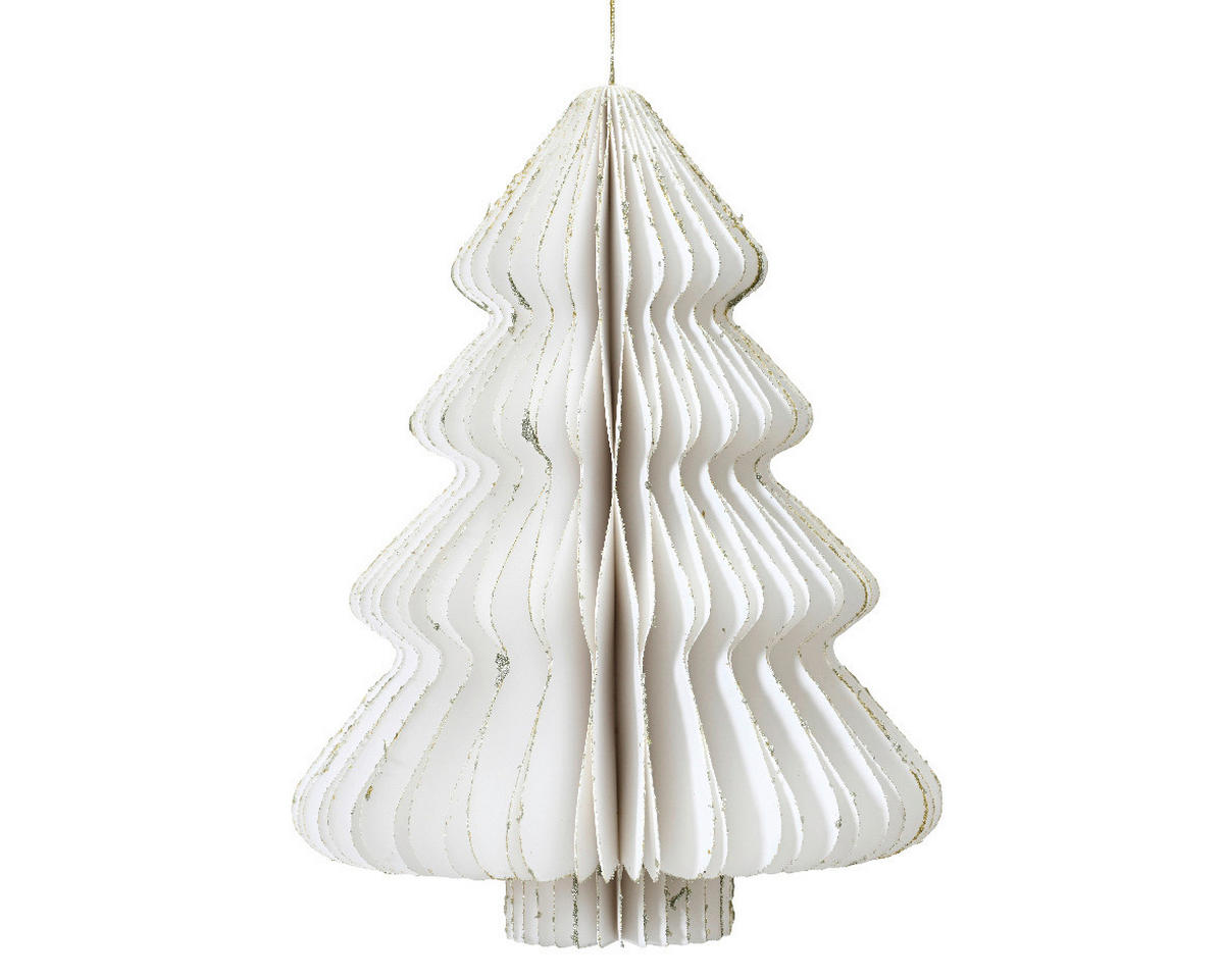 DEKOWEIHNACHTSBAUM  - Weiß, Basics, Papier (30,00/30,00/40,00cm) - X-Mas