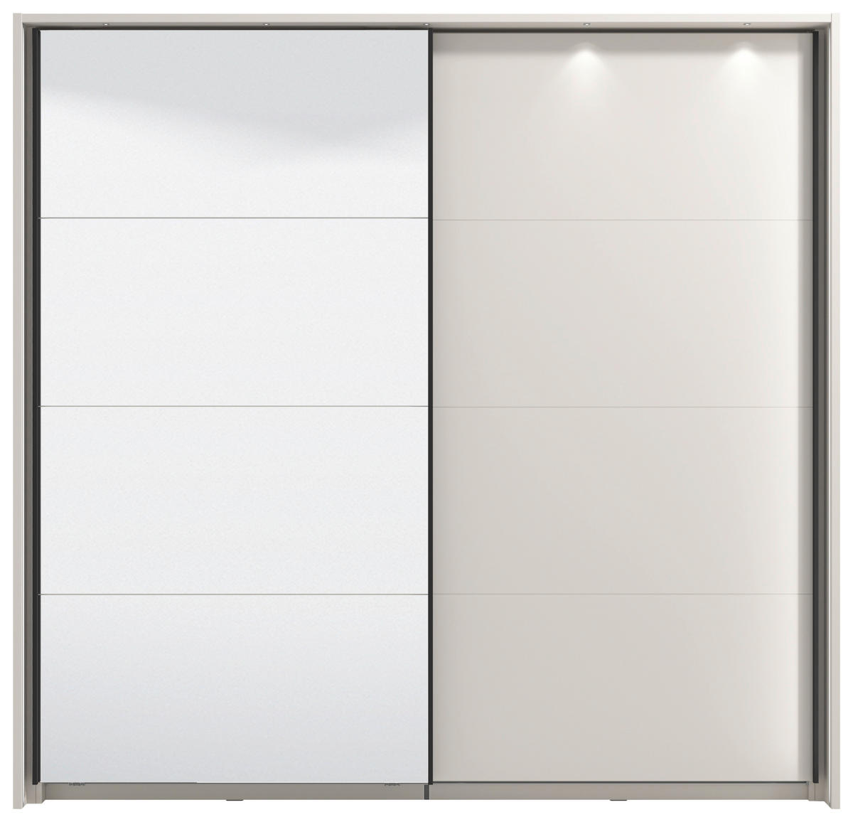 SKŘÍŇ S POSOUVACÍMI DVEŘMI, kašmírová, 220/217,5/62 cm - kašmírová, Konvenční, kompozitní dřevo/sklo (220/217,5/62cm) - Xora