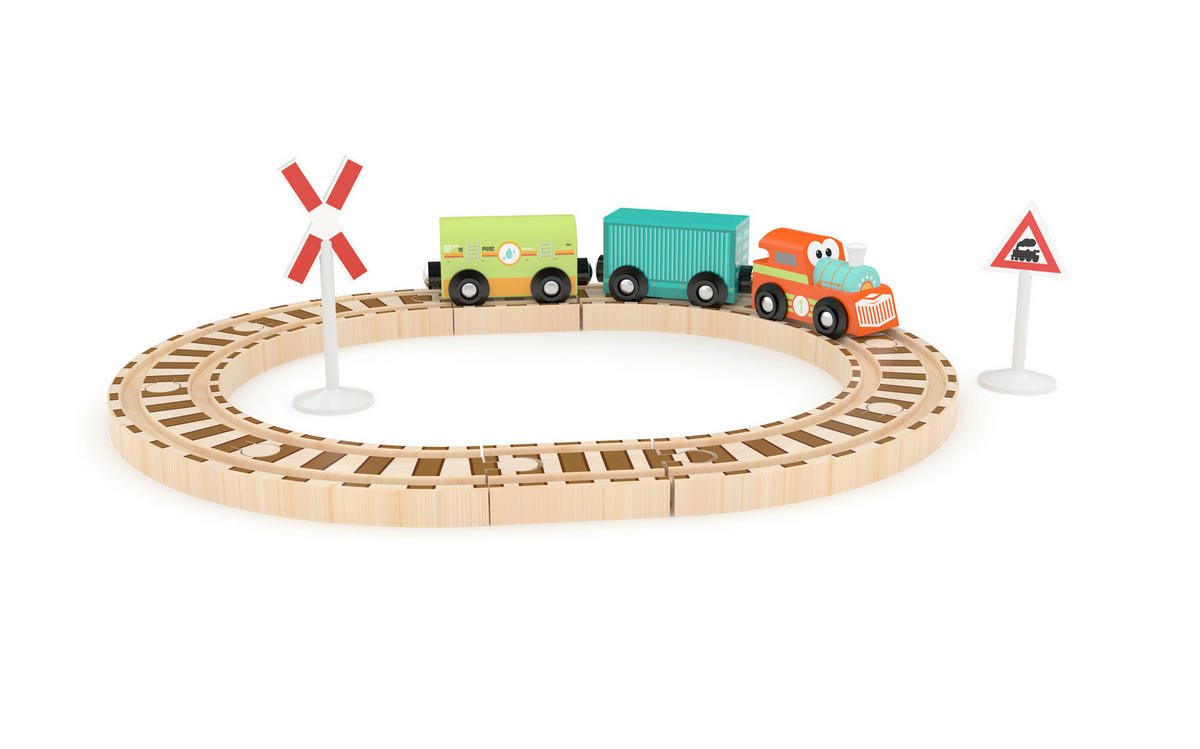 IGRAČKA VLAKIĆ   - višebojno, Basics, drvo/metal