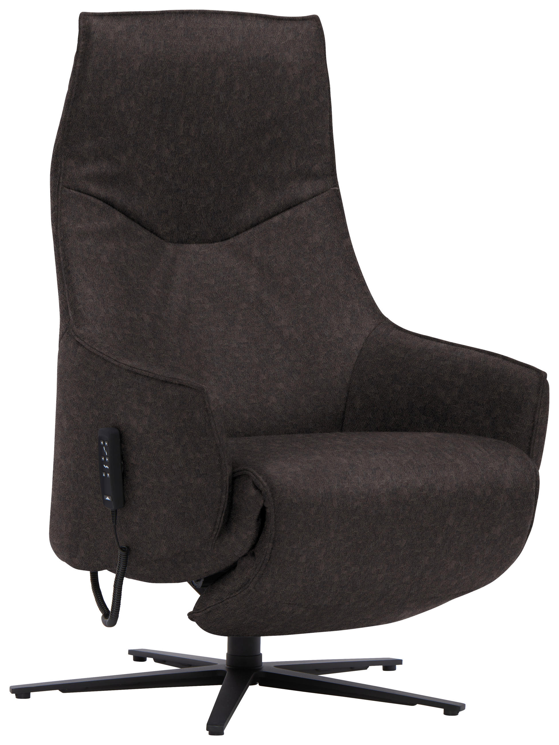 RELAXSESSEL in Leder Mokka  - Anthrazit/Mokka, Design, Leder/Metall (70/85/112cm) - Himolla Komfortklass