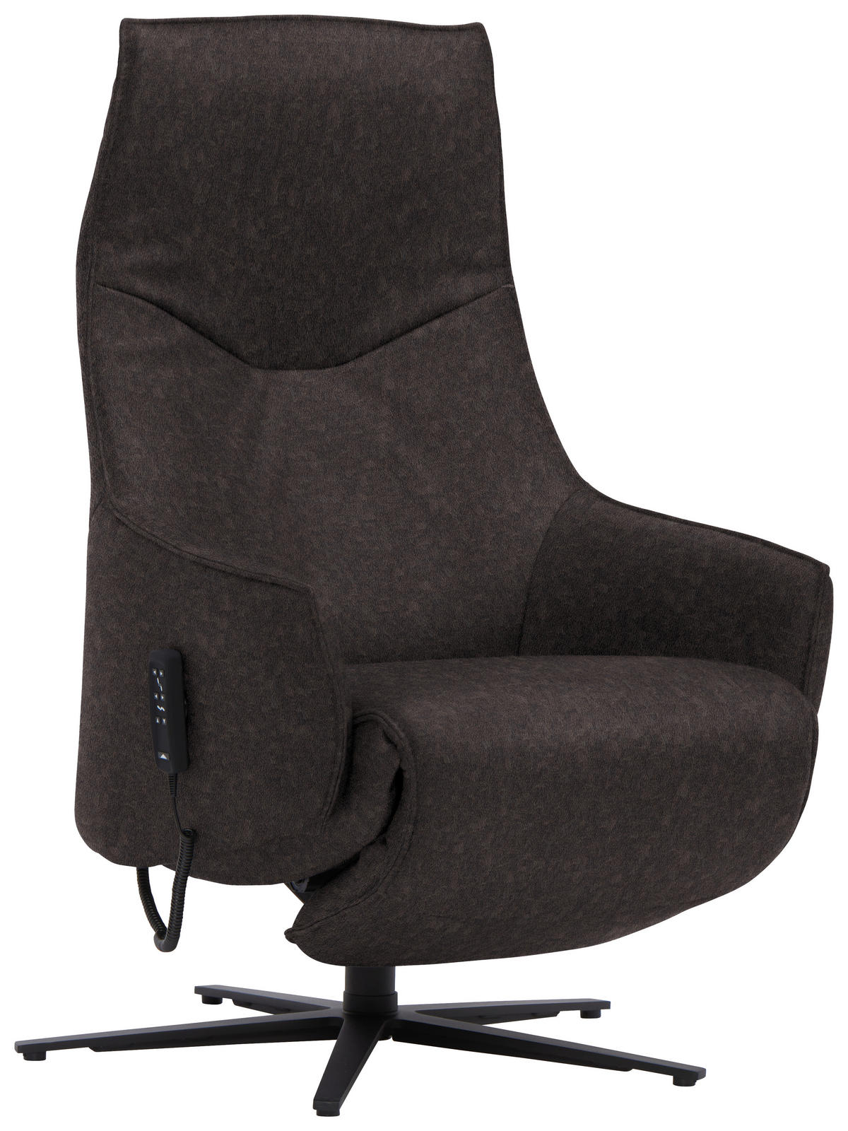 RELAXSESSEL in Leder Mokka  - Anthrazit/Mokka, Design, Leder/Metall (70/85/112cm) - Himolla Komfortklass