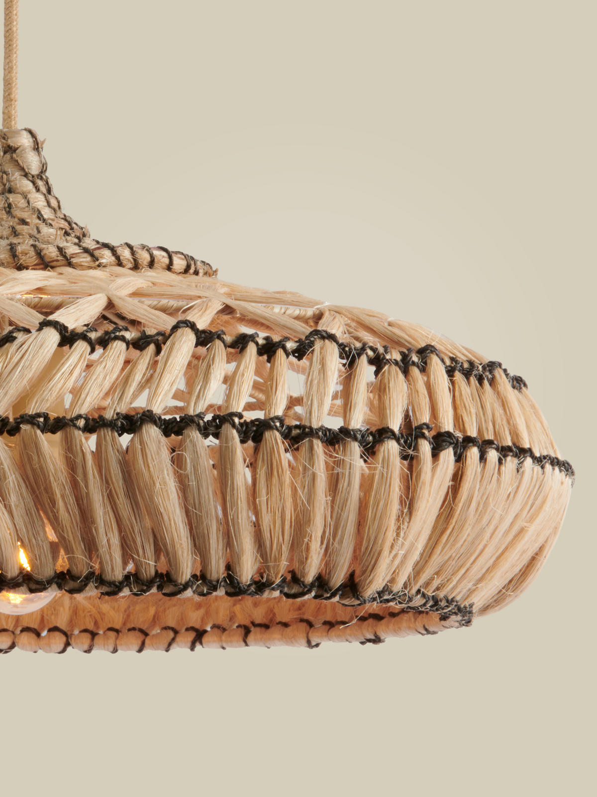 HÄNGELEUCHTE 50/50/275 cm  - Hellbraun/Schwarz, Trend, Naturmaterialien (50/50/275cm) - Good & Mojo