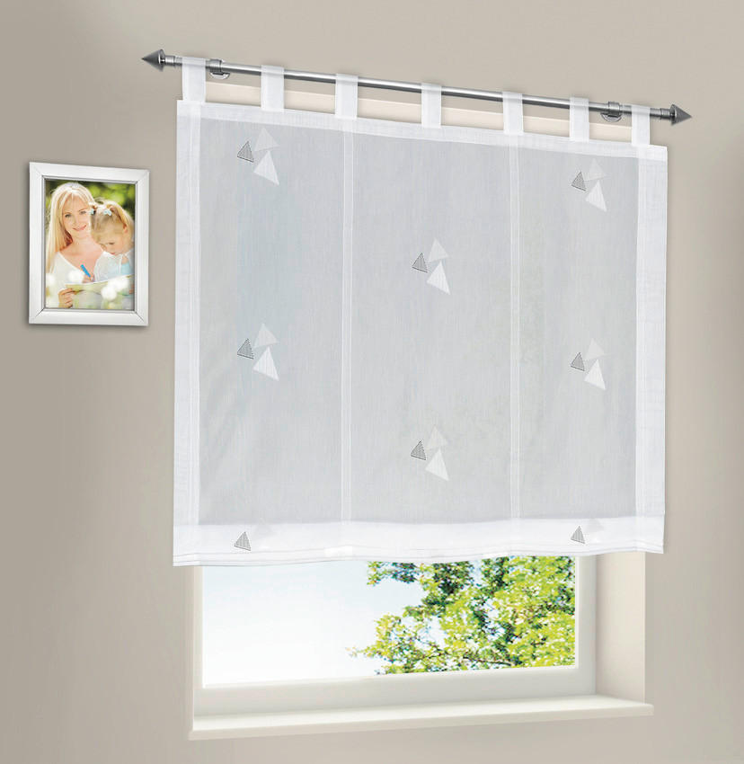 BÄNDCHENROLLO  halbtransparent  140/170 cm    - Weiß/Grau, KONVENTIONELL, Textil (140/170cm)