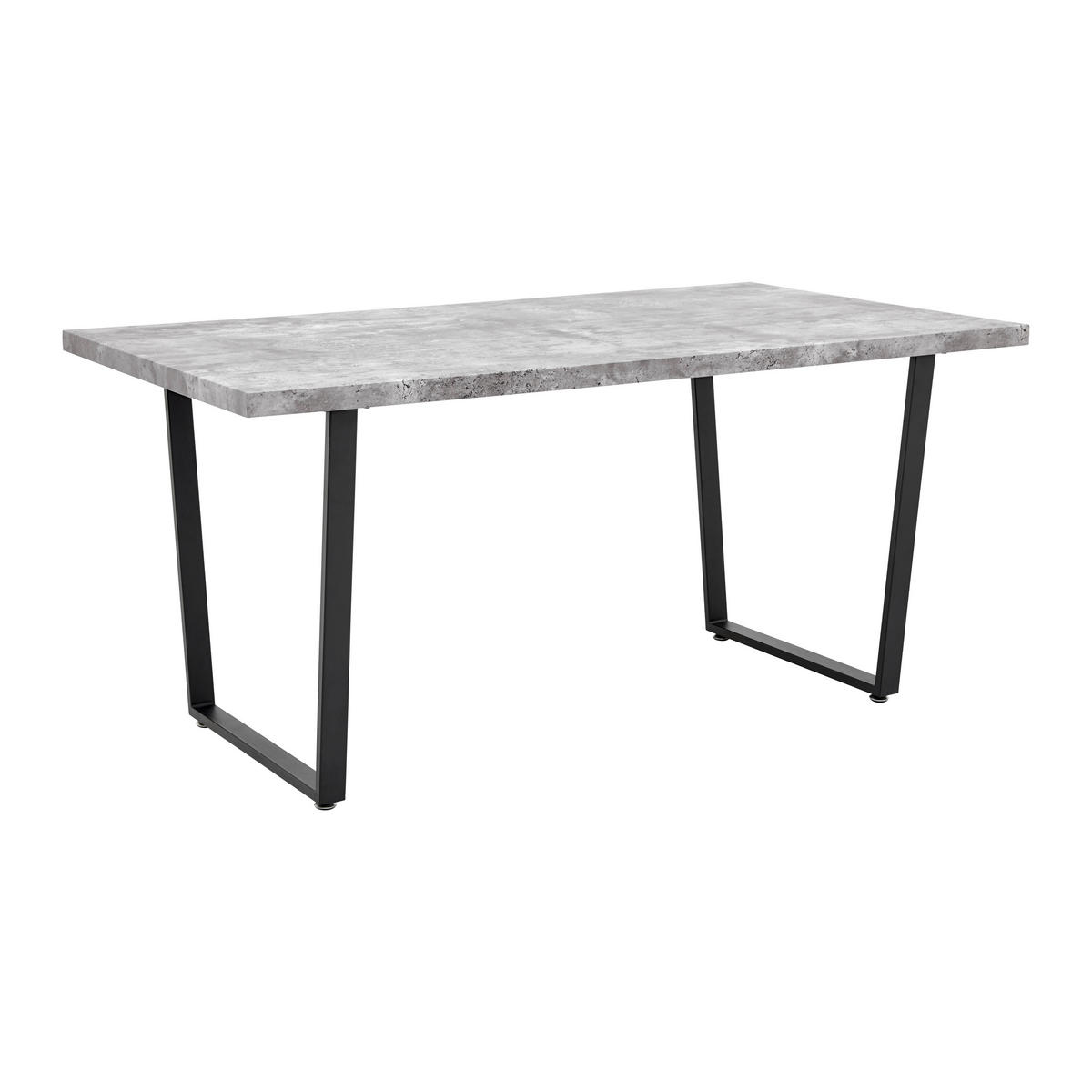 JEDÁLENSKÝ STÔL, sivá, čierna, 160/90/76 cm - čierna/sivá, Modern, kov/kompozitné drevo (160/90/76cm) - P & B