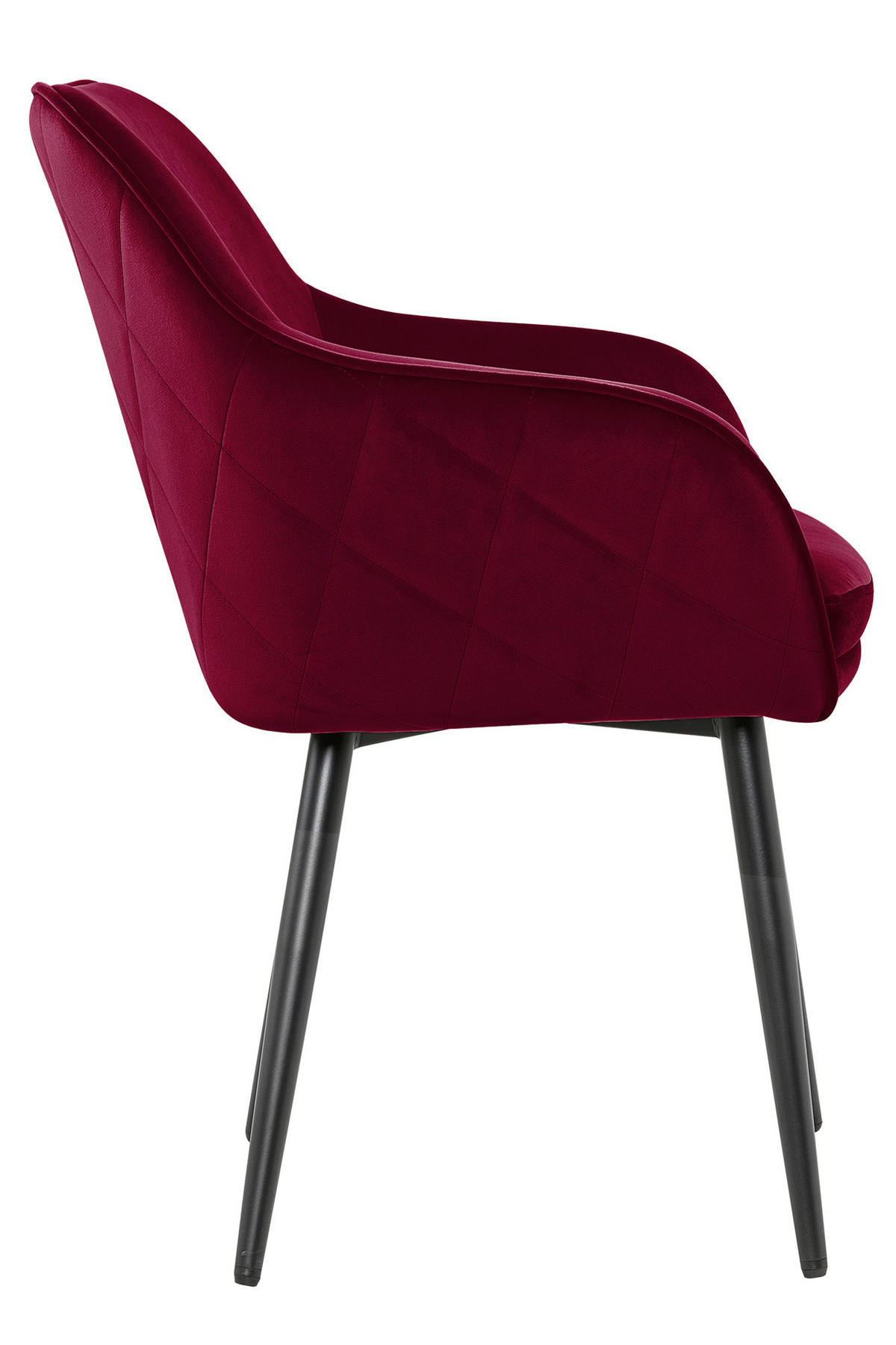 ARMLEHNSTUHL  in Samt  - Rot/Schwarz, MODERN, Textil/Metall (61/85/60cm) - Livetastic