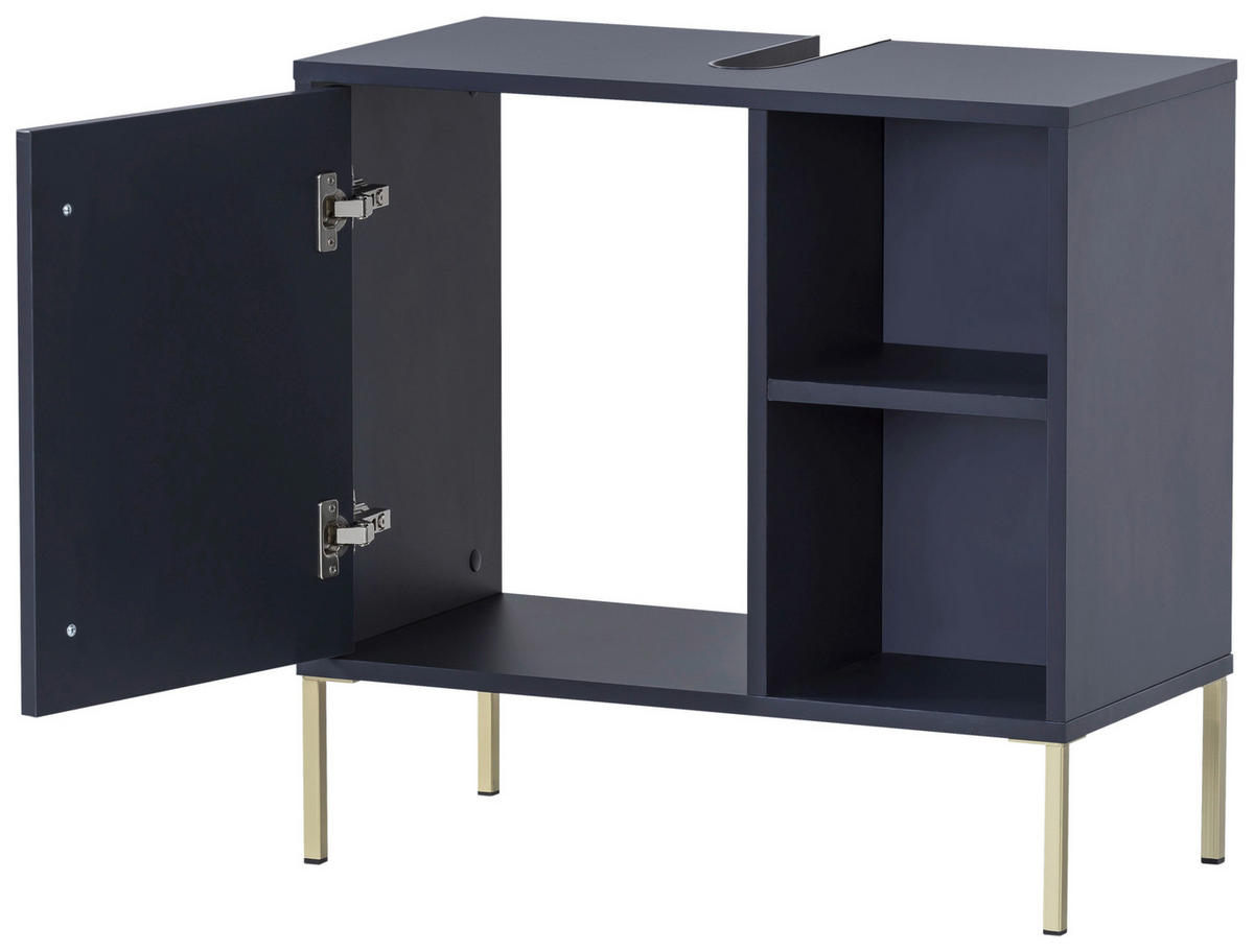 WASCHBECKENUNTERSCHRANK 65,3/63,3/33,1 cm  - Goldfarben/Dunkelblau, MODERN, Holzwerkstoff/Metall (65,3/63,3/33,1cm) - Stylife