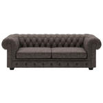 CHESTERFIELD-SOFA Dunkelbraun Echtleder  - Wengefarben/Dunkelbraun, LIFESTYLE, Leder/Holz (206/76,5/96cm) - Landscape