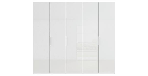 DREHTÜRENSCHRANK 251/235/61 cm,  in Weiß, 5-türig  - Weiß, Basics, Glas/Holzwerkstoff (251/235/61cm) - Novel