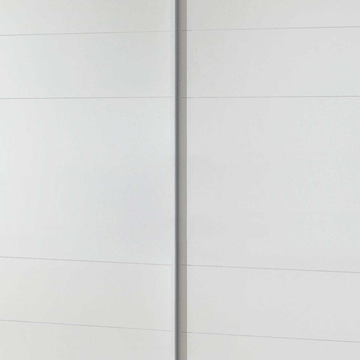 SCHWEBETÜRENSCHRANK 180/198/64 cm 2-türig Weiß  - Silberfarben/Weiß, Design, Holzwerkstoff/Metall (180/198/64cm) - MID.YOU