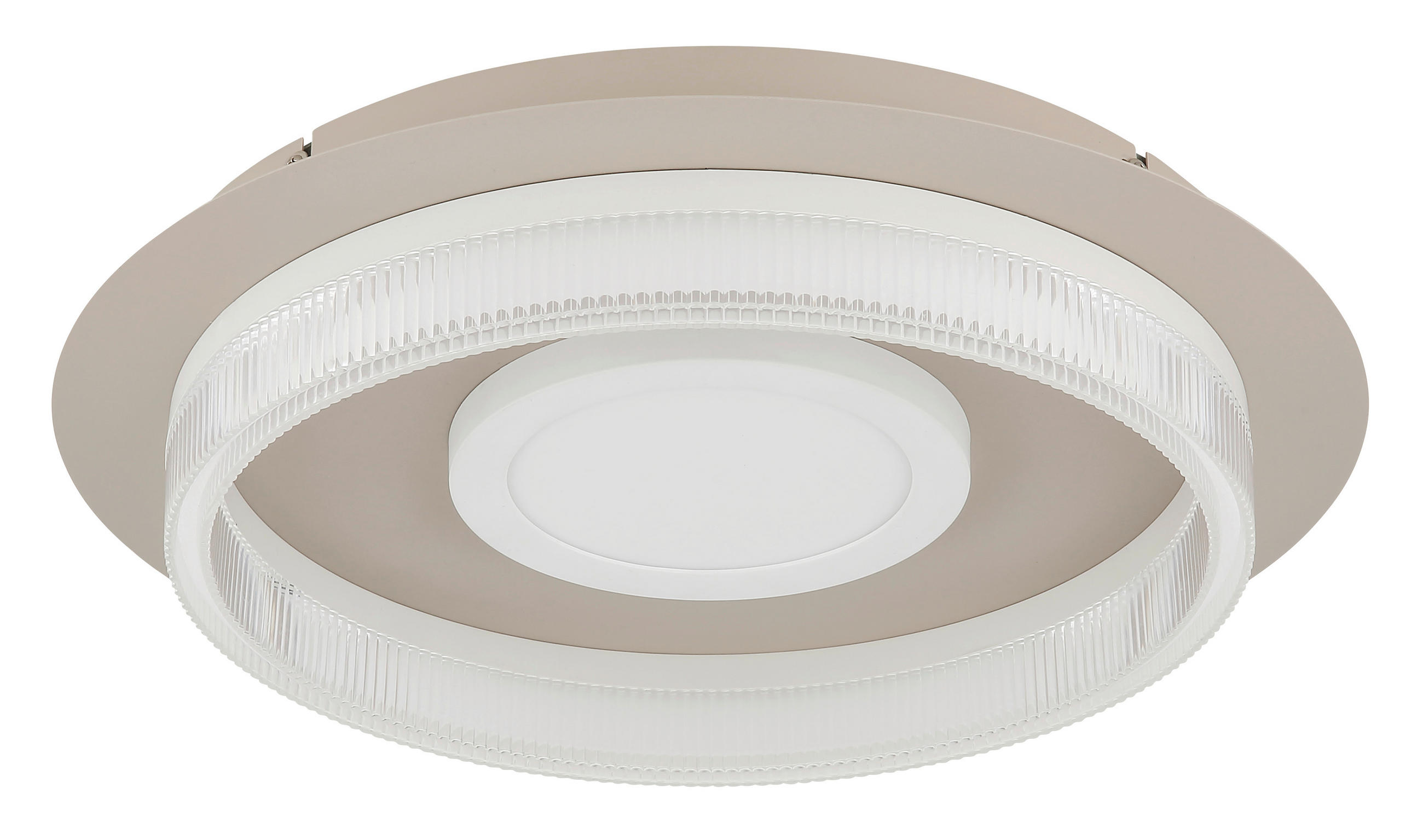 LED-DECKENLEUCHTE 40/8,5 cm   - Sandfarben/Transparent, Design, Kunststoff/Metall (40/8,5cm) - Globo