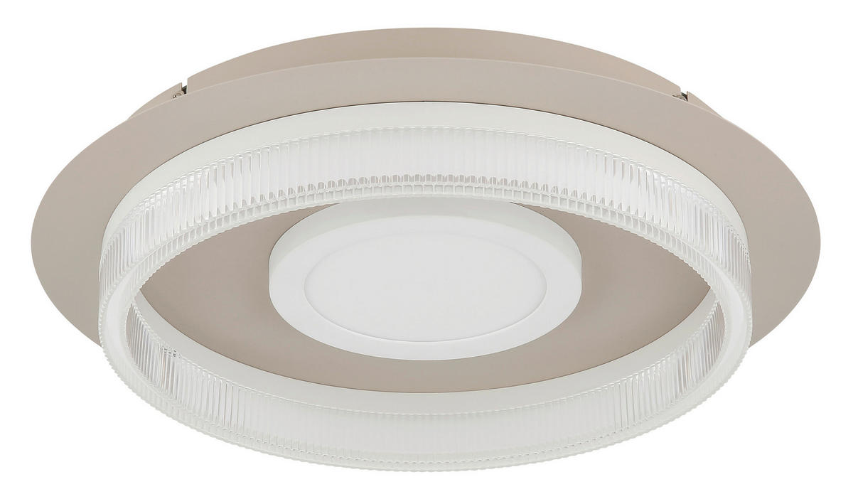 LED-DECKENLEUCHTE 40/8,5 cm   - Sandfarben/Transparent, Design, Kunststoff/Metall (40/8,5cm) - Globo