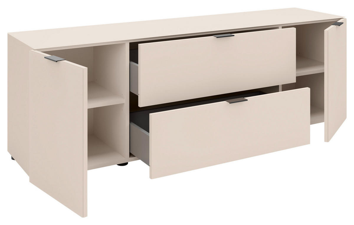 LOWBOARD  160/56/40 cm  - Kaschmir/Schwarz, Basics, Glas/Holzwerkstoff (160/56/40cm) - Novel