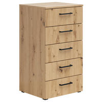 KOMODA, hrast artisan  - črna/antracit, Moderno, umetna masa/leseni material (45/83/40cm) - Carryhome