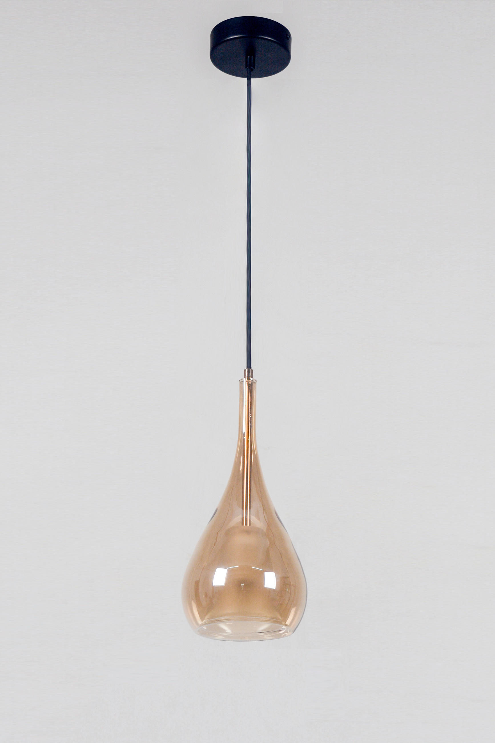 VISEČA SVETILKA  Valentina 15/31,5/120 cm           E27 - črna/barve jantarja, Trend, kovina/steklo (15/31,5/120cm)