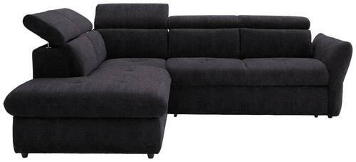 ECKSOFA in Webstoff Schwarz  224/254 cm  - Schwarz, Design, Kunststoff/Textil (224/254cm) - Stylife