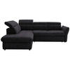 ECKSOFA in Webstoff Schwarz  224/254 cm  - Schwarz, Design, Kunststoff/Textil (224/254cm) - Stylife