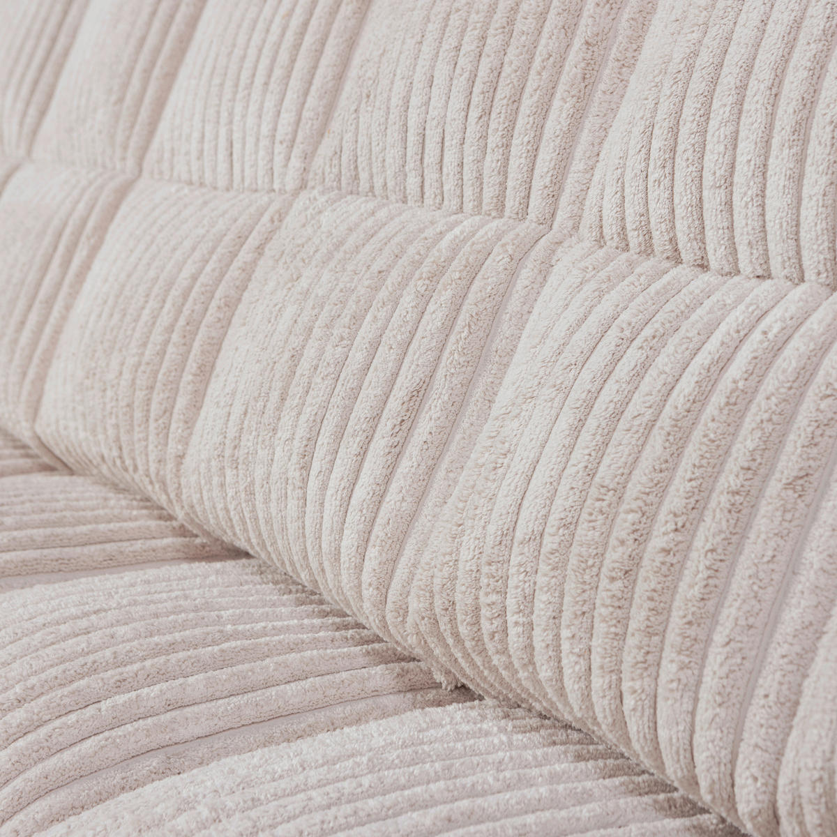 2-SITZER-SOFA Second date in gerippt Naturfarben  - Schwarz/Naturfarben, Design, Kunststoff/Textil (226/78/99cm) - Livetastic