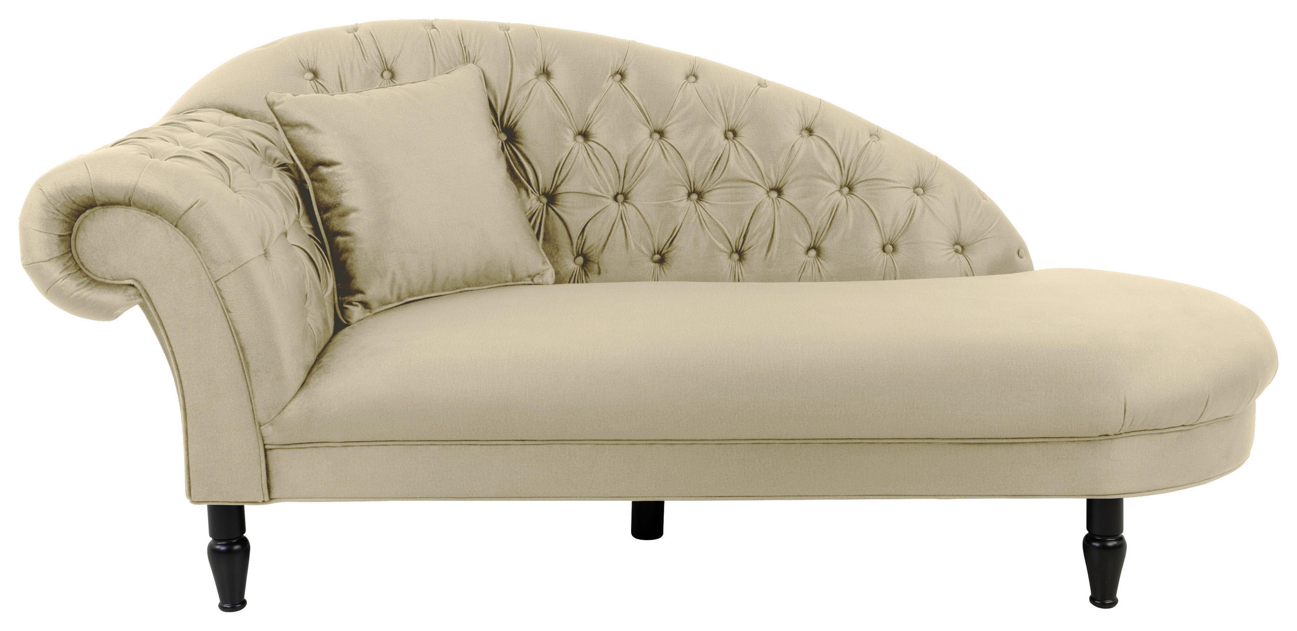 RÉCAMIERE in Velours Beige - Beige/Schwarz, Design, Holz/Textil (216/91/103cm) - MID.YOU