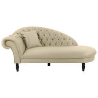 RÉCAMIERE in Velours Beige  - Beige/Schwarz, Design, Holz/Textil (216/91/103cm) - MID.YOU