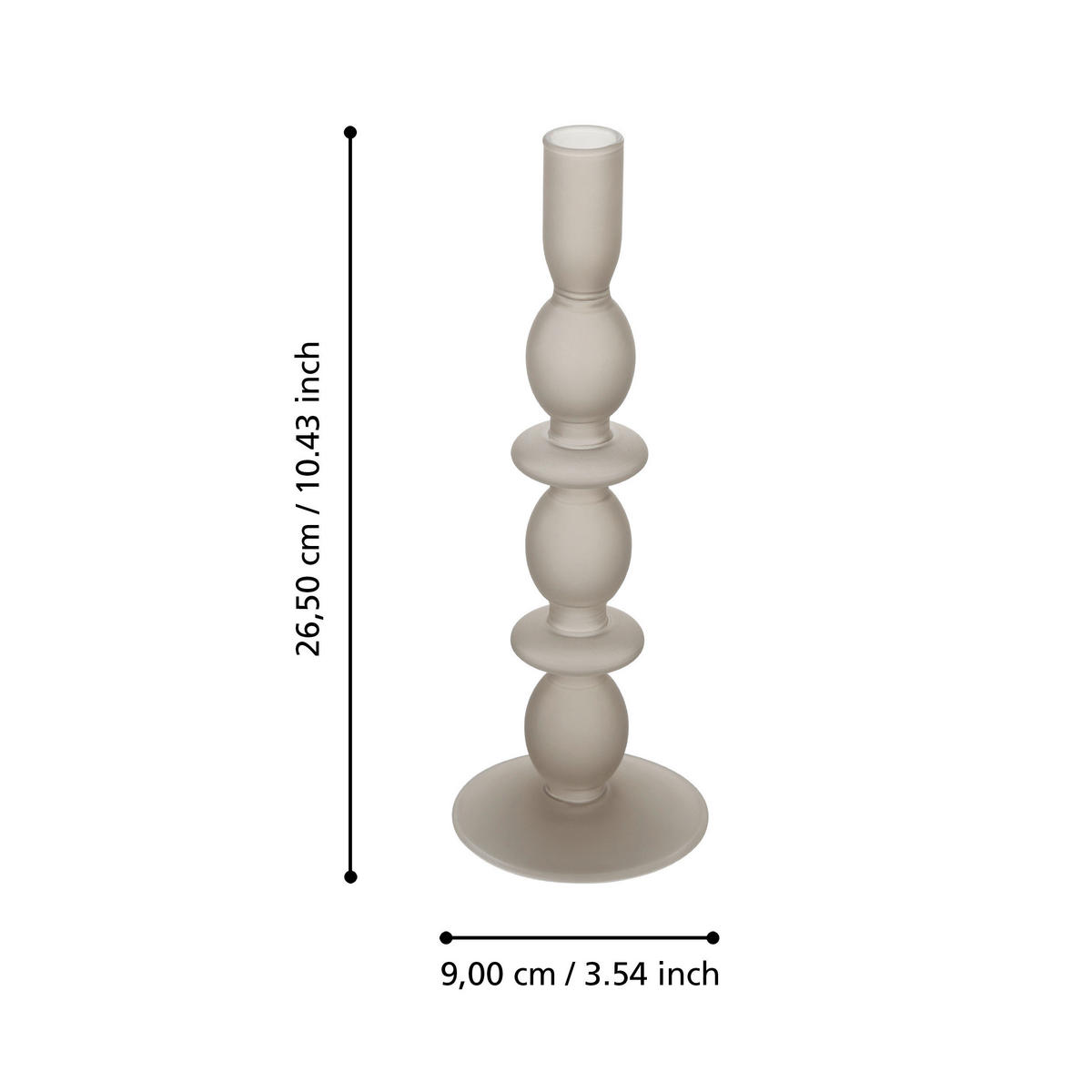 STABKERZENHALTER - Braun, LIFESTYLE, Glas (9/26.5cm)