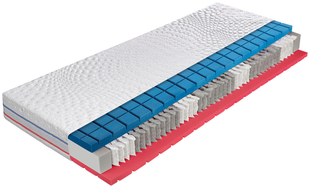 TASCHENFEDERKERNMATRATZE 80/200 cm Höhe ca. 23 cm 7 -Zonen - Weiß, Basics, Textil (80/200cm) - Dieter Knoll
