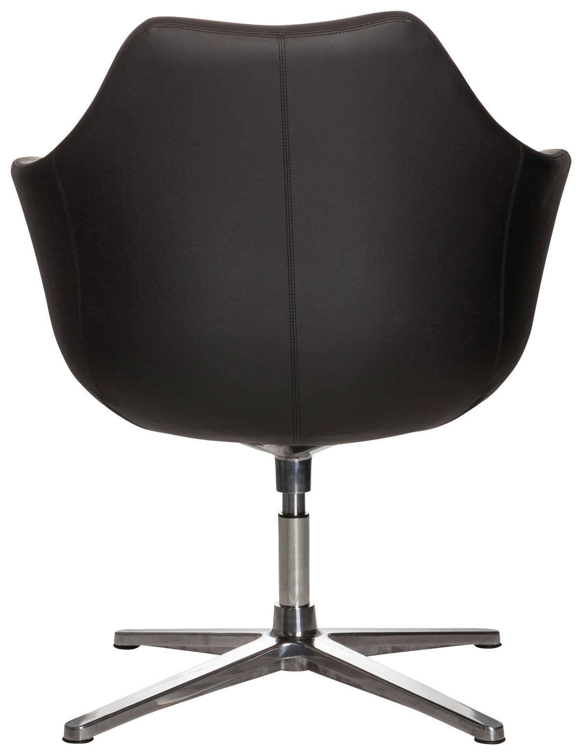 DREHSTUHL Lederlook Schwarz  - Silberfarben/Schwarz, Basics, Textil/Metall (67/85/63cm) - MID.YOU