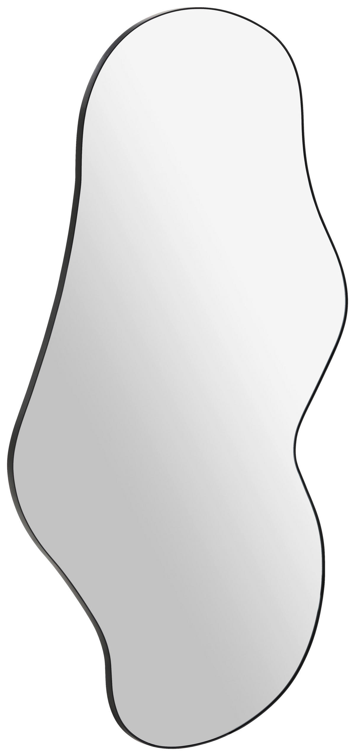 WANDSPIEGEL 60/110/1,5 cm    in wellenförmig  - Schwarz, Design, Glas/Metall (60/110/1,5cm) - Xora