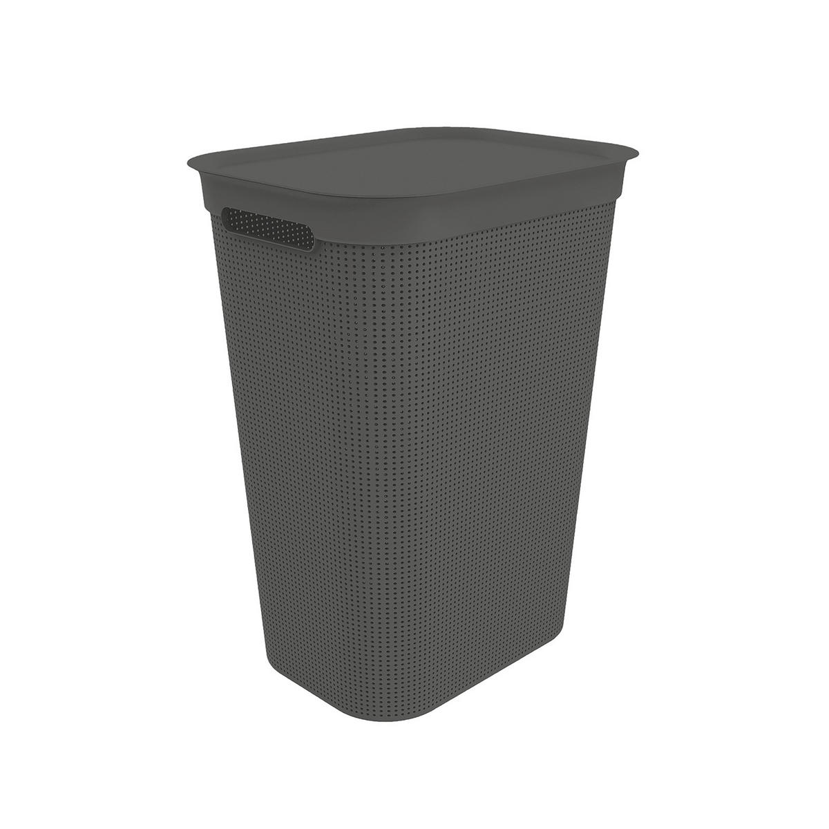 WÄSCHESAMMLER - Schwarz/Weiß, KONVENTIONELL, Kunststoff (34/52,9/43,1cm) - Rotho