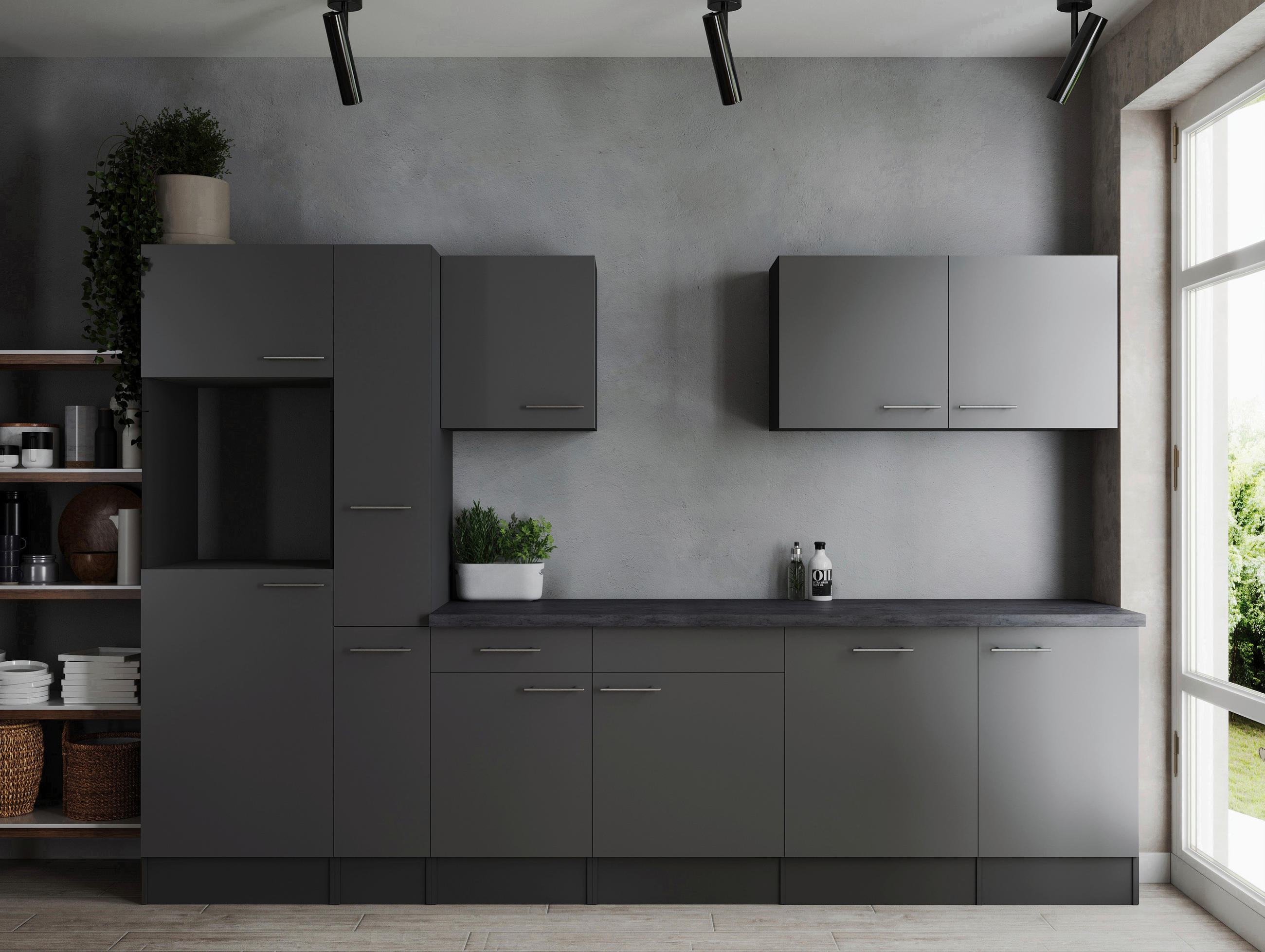 MODULKÖK UTAN VITVAROR 310 cm i grå - silver/grå, Design, metall/trämaterial (310cm) - Respekta