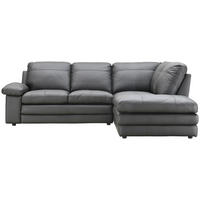 ECKSOFA in Echtleder Schwarz  - Schwarz, Konventionell, Leder/Kunststoff (230/191cm) - MID.YOU