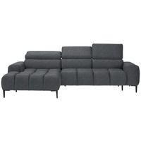 ECKSOFA in Webstoff Dunkelgrau  - Dunkelgrau/Schwarz, Design, Textil/Metall (177/270cm) - Welnova