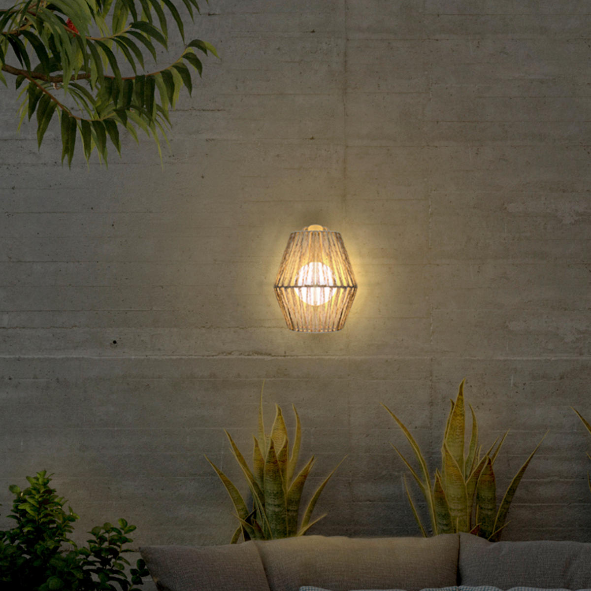 LED-AUßENLEUCHTE Sisine 22.5/24.5/11.5 cm   - Natur, Naturmaterialien (22.5/24.5/11.5cm) - Newgarden