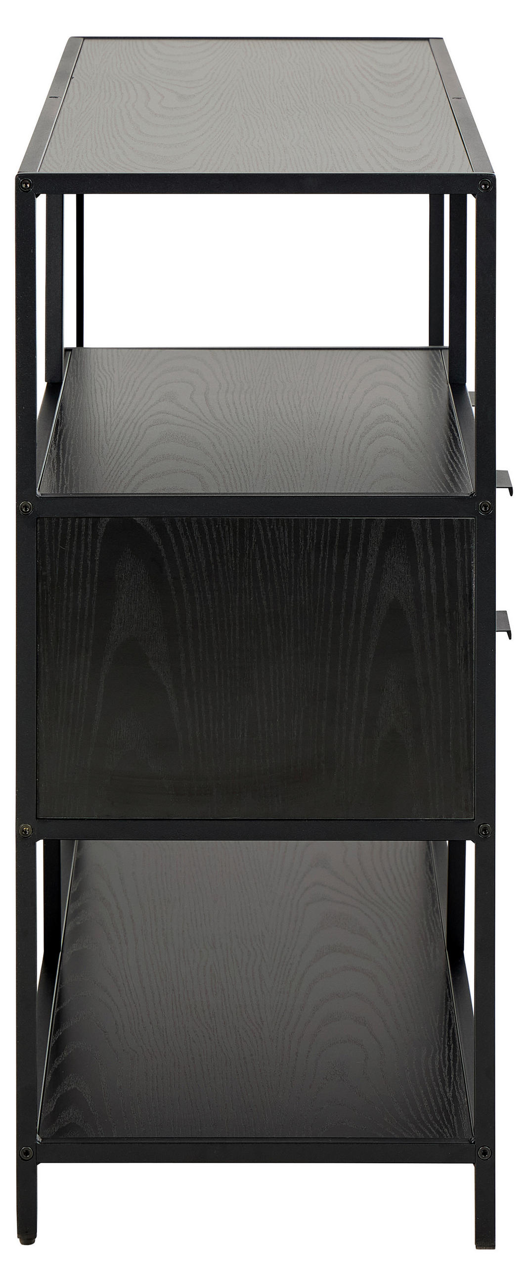 REGAL Schwarz, Eschefarben  - Eschefarben/Schwarz, MODERN, Holzwerkstoff/Metall (114/78/35cm)