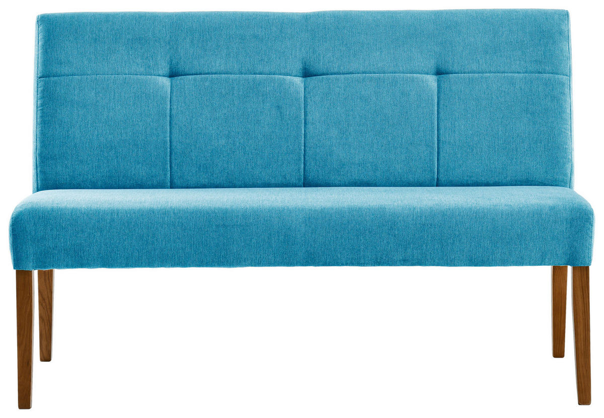 SITZBANK in Holz, Textil Türkis, Eichefarben  - Türkis/Eichefarben, KONVENTIONELL, Holz/Textil (140/91,5/63cm) - Cantus