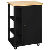 KÜCHENINSEL   in Naturfarben, Schwarz  - Messingfarben/Schwarz, Basics, Glas/Holz (60/90/40cm) - MID.YOU