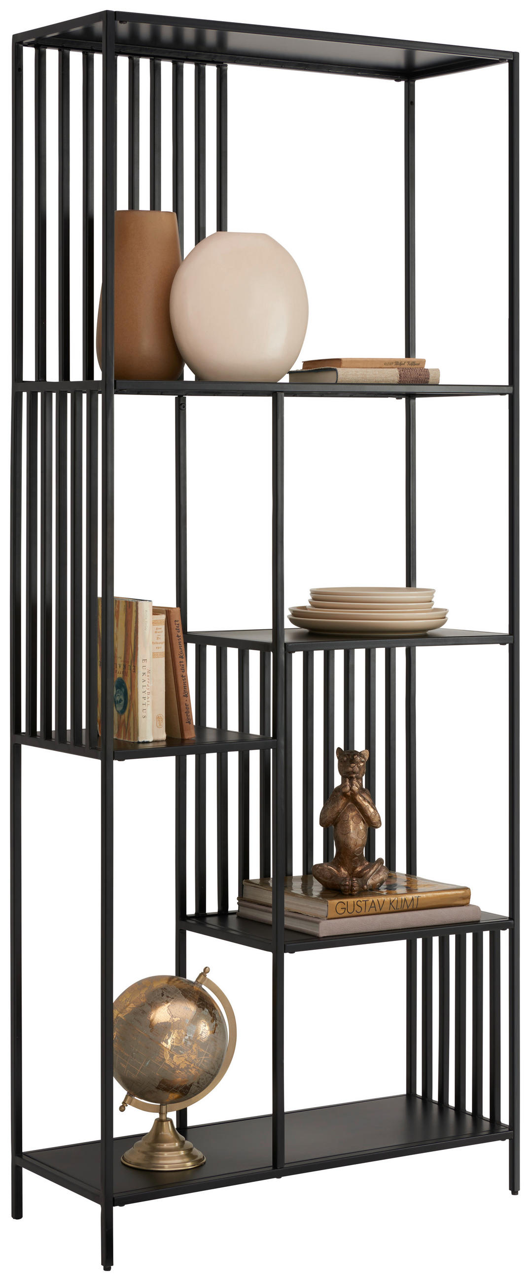 REGAL Schwarz  - Schwarz, Design, Metall (80/190/30cm) - Ambia Home