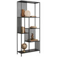 REGAL 80/190/30 cm Schwarz - Schwarz, Design, Metall (80/190/30cm) - Ambia Home