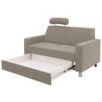 2-SITZER-SOFA in Flachgewebe Creme  - Chromfarben/Creme, Design, Textil/Metall (158/83/85cm) - Xora