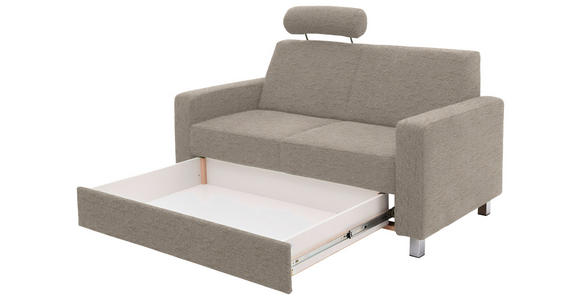 2-SITZER-SOFA in Flachgewebe Beige - Chromfarben/Beige, Design, Textil/Metall (158/83/85cm) - Xora